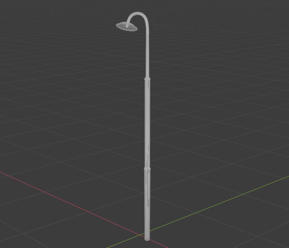 Streetlight street lamp Low-poly 3D model_15