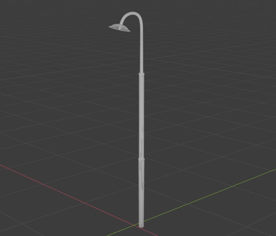 Streetlight street lamp Low-poly 3D model_16