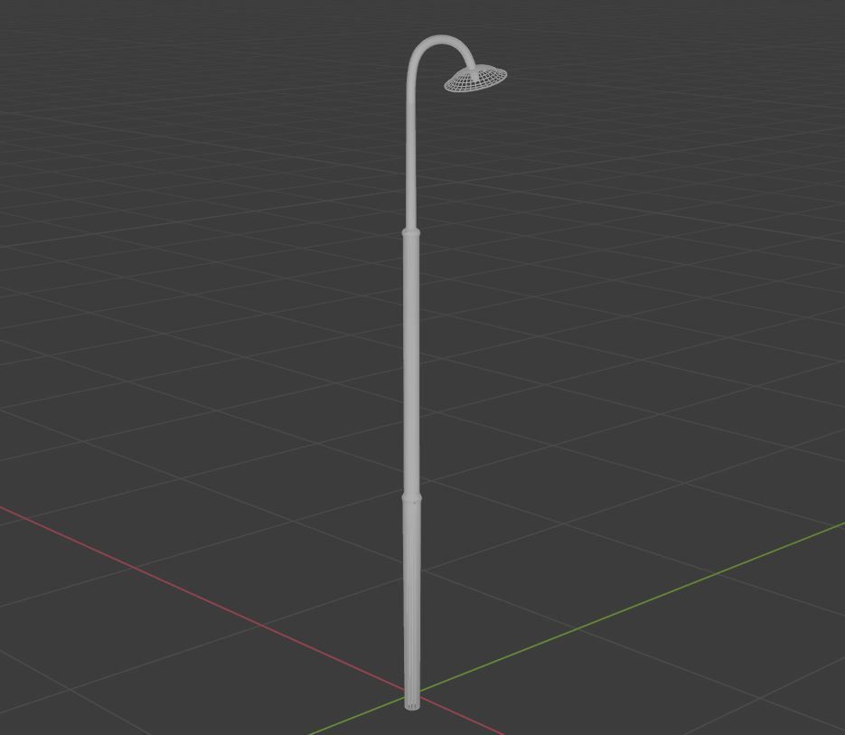 Streetlight street lamp Low-poly 3D model_14
