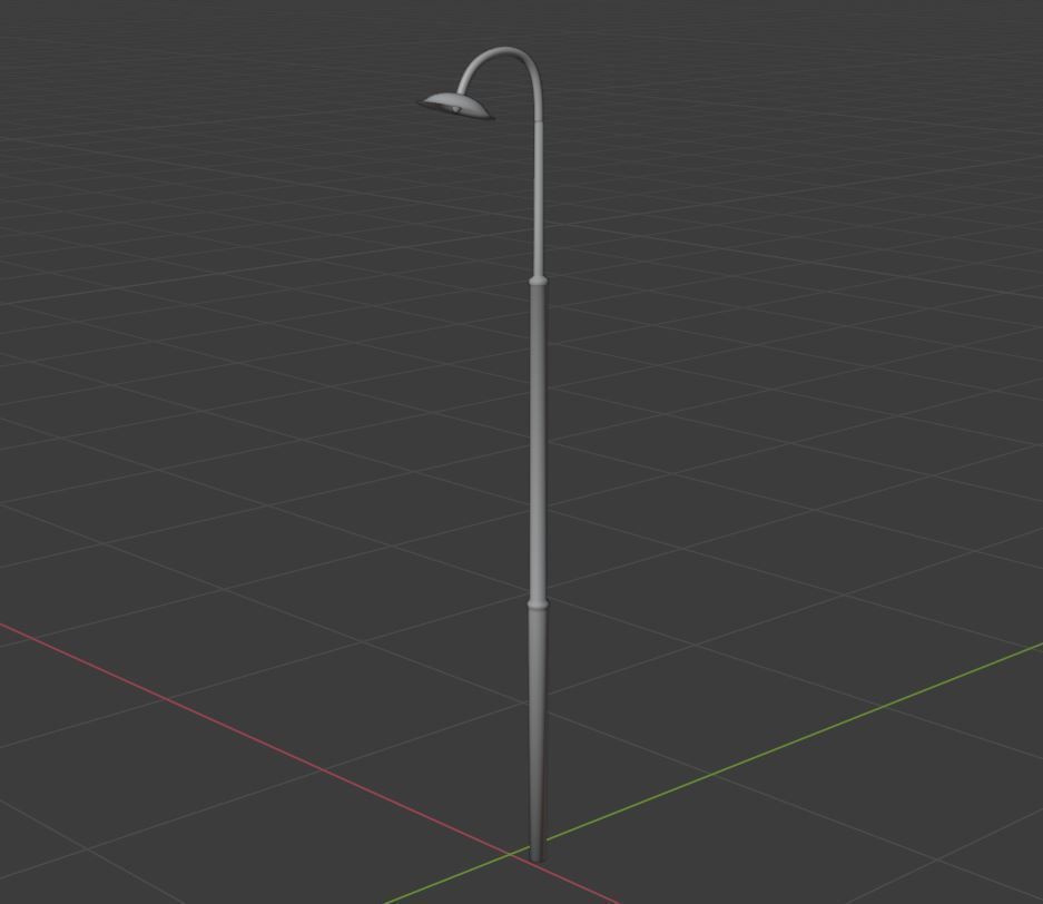 Streetlight street lamp Low-poly 3D model_11
