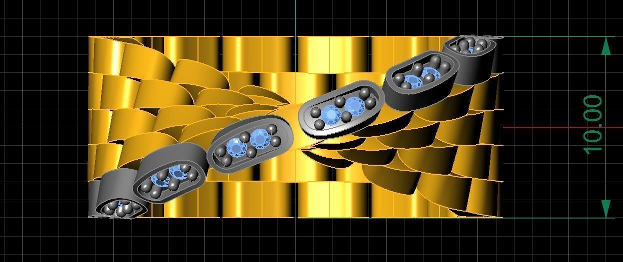 alyans ring with diamonds gold and gold 3D model_3