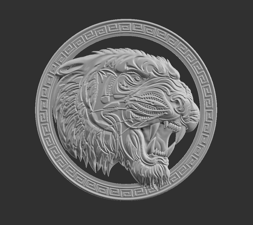 tiger head 3D print model_1