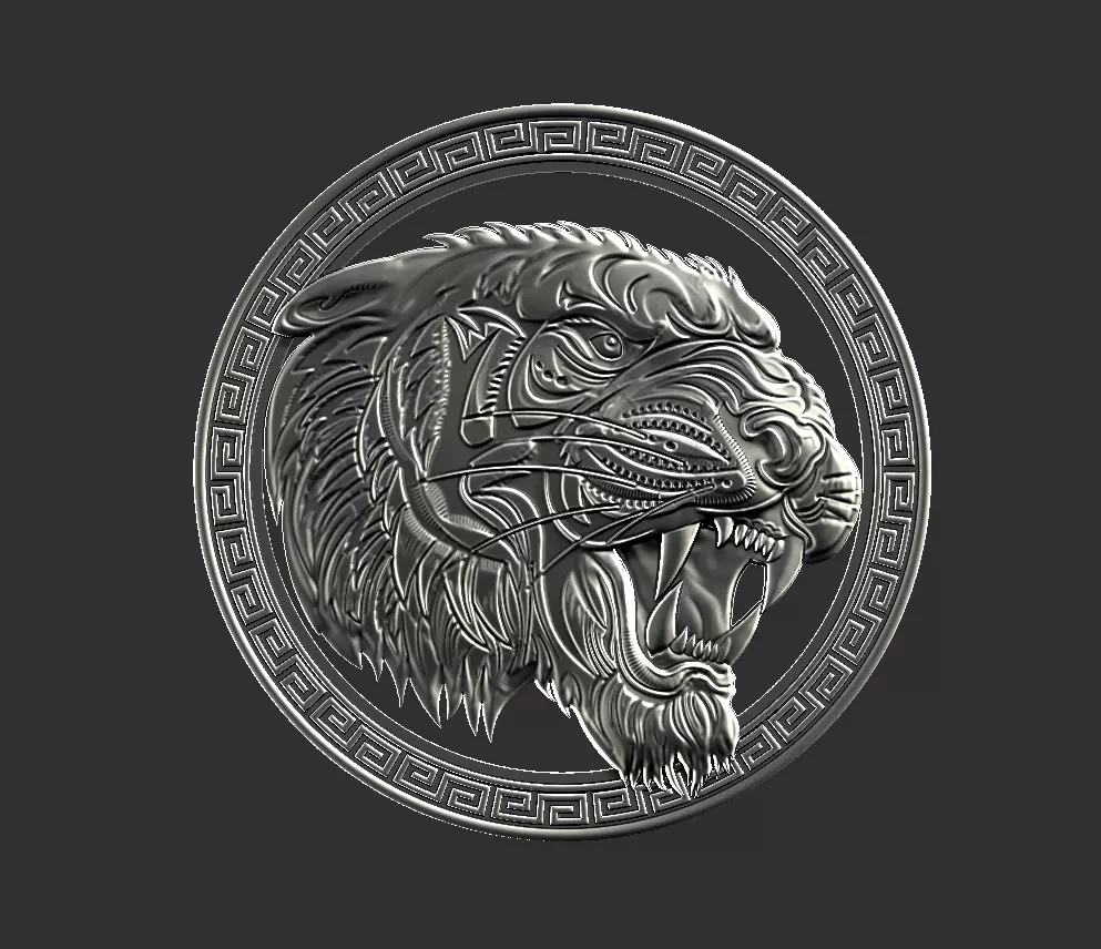 tiger head 3D print model_0