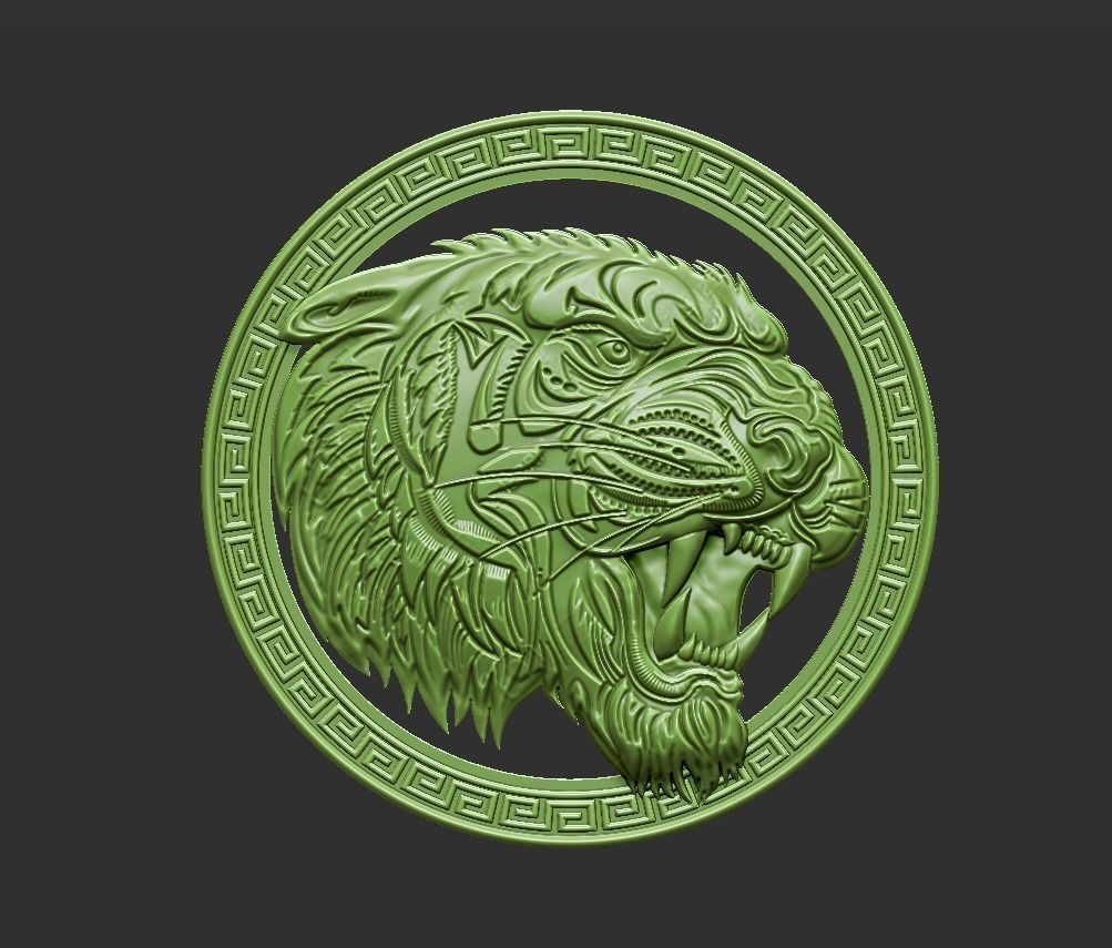 tiger head 3D print model_3