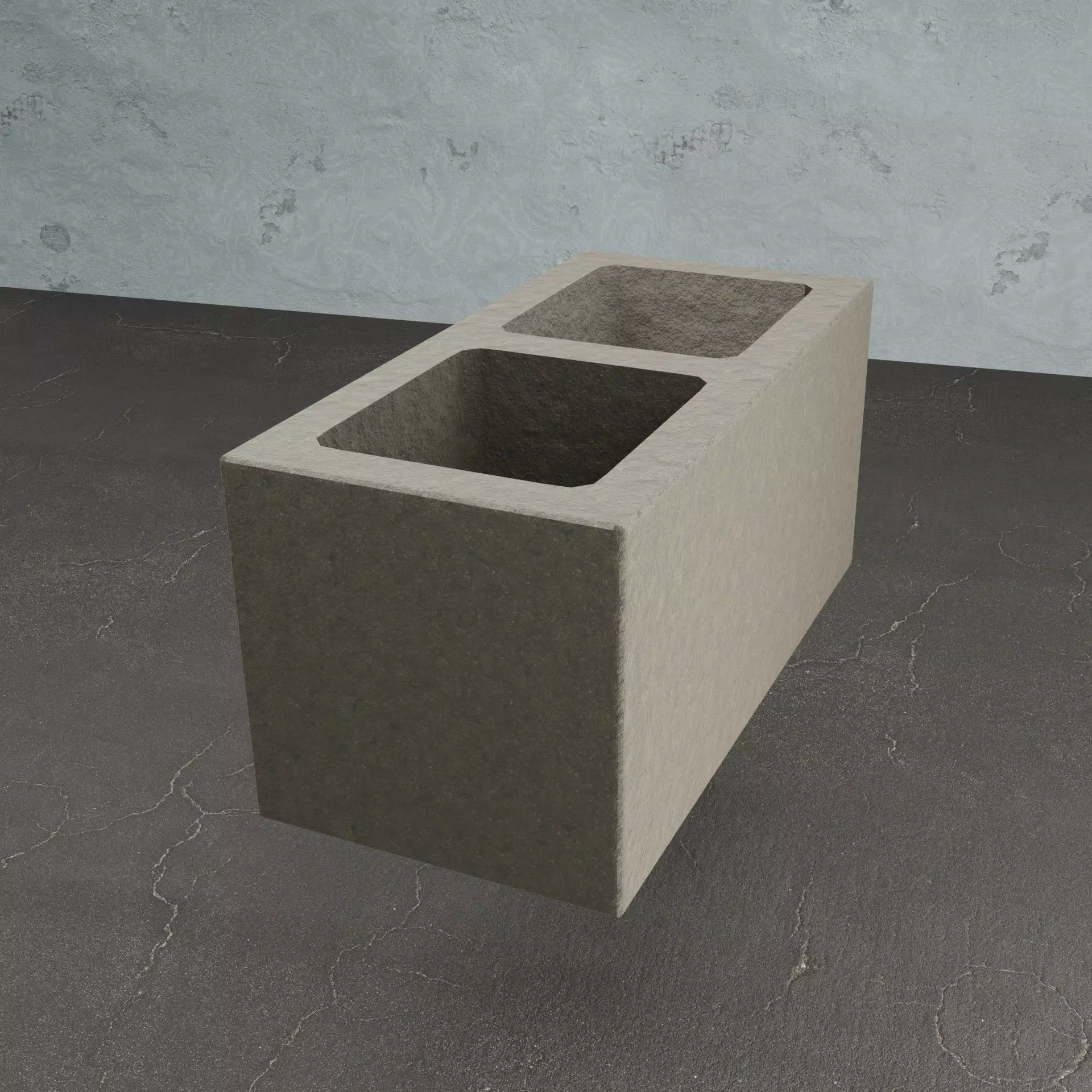 Concrete Cinder Block Free 3D model