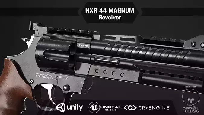 NXR 44 Magnum Low-poly 3D model