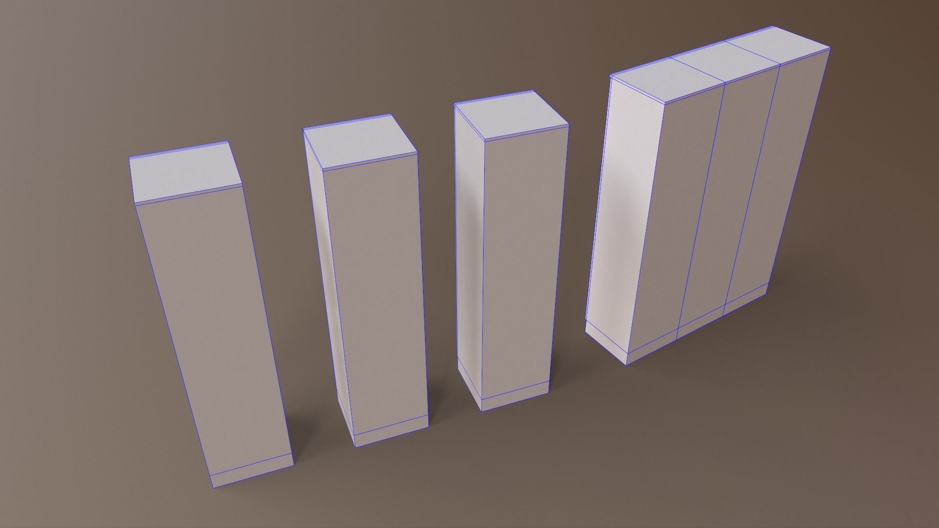 PBR School Gym Locker 01 - Blue Light Low-poly 3D model_32