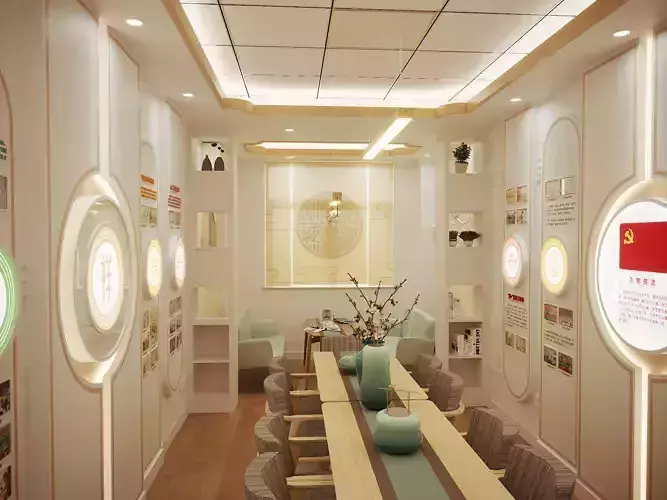 Complete scene of lounge Party member activity room