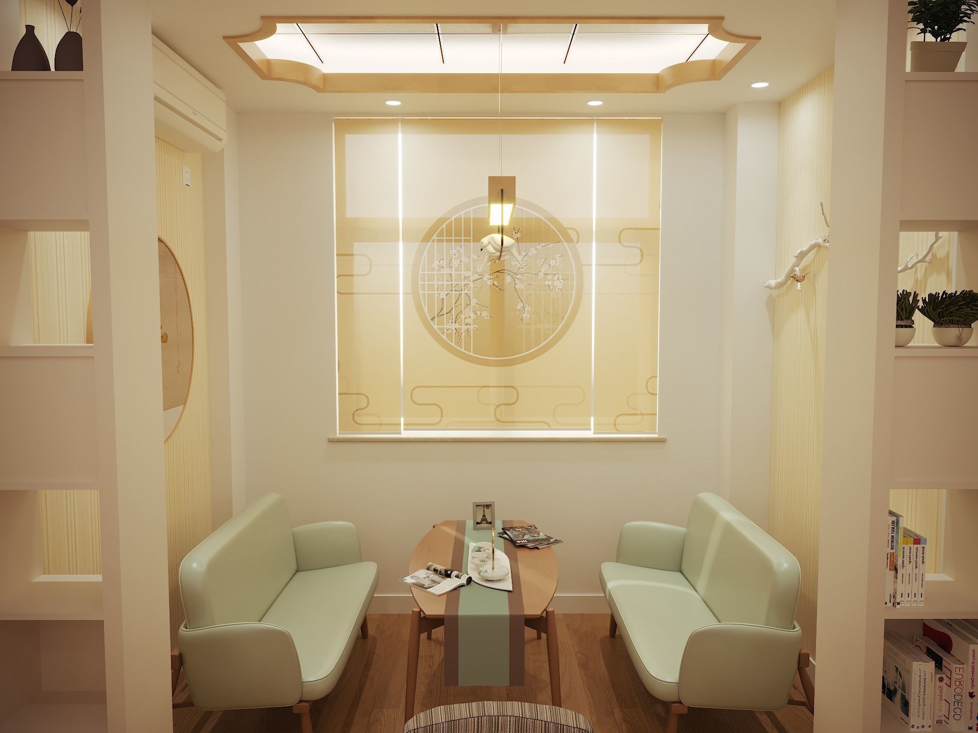 Complete scene of lounge Party member activity room 3D model_5