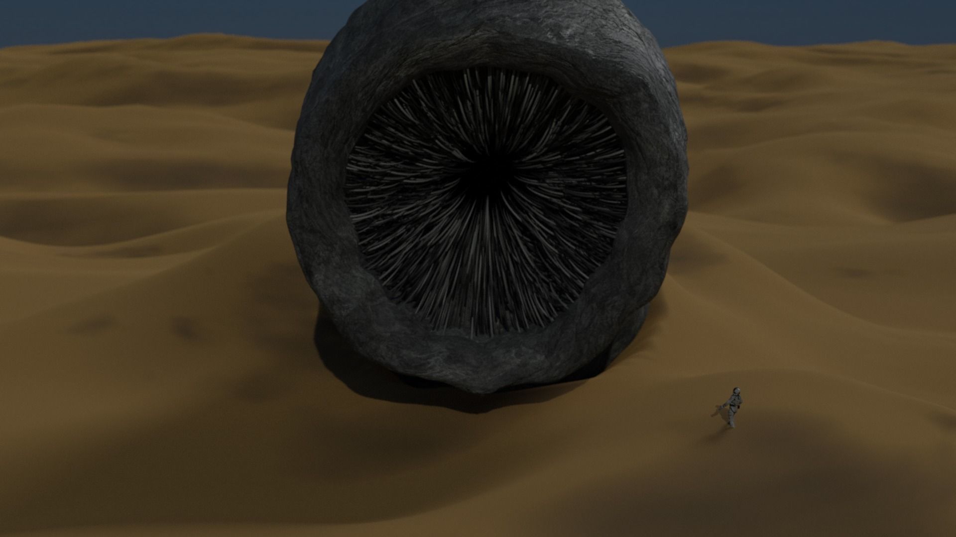 Sandworm From Dune Rigged Sci-fi Character Low-poly 3D model_3