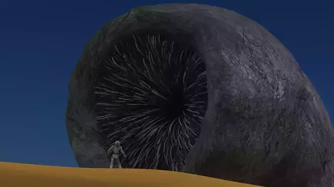 Sandworm From Dune Rigged Sci-fi Character Low-poly 3D model