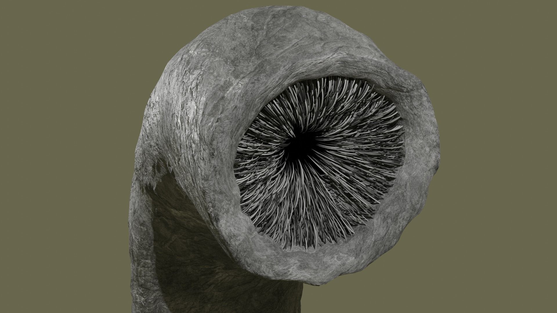 Sandworm From Dune Rigged Sci-fi Character Low-poly 3D model_2