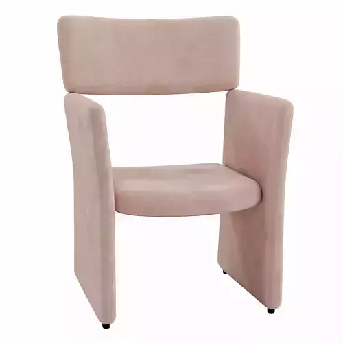 Homary-Accent Chair Pink Upholstered Velvet Accent Chair Modern
