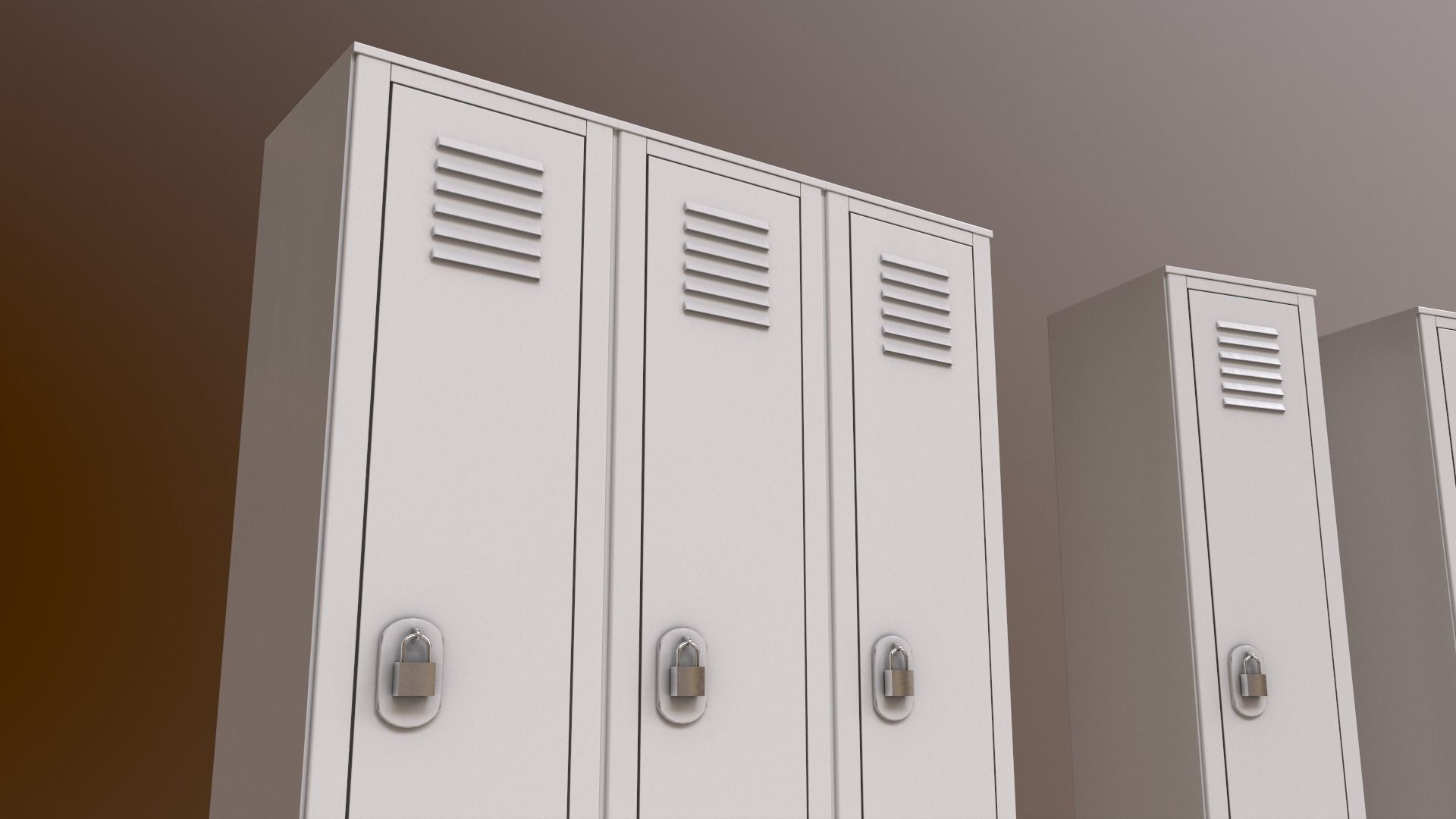 PBR School Gym Locker 01 - Green Dark Low-poly 3D model_27