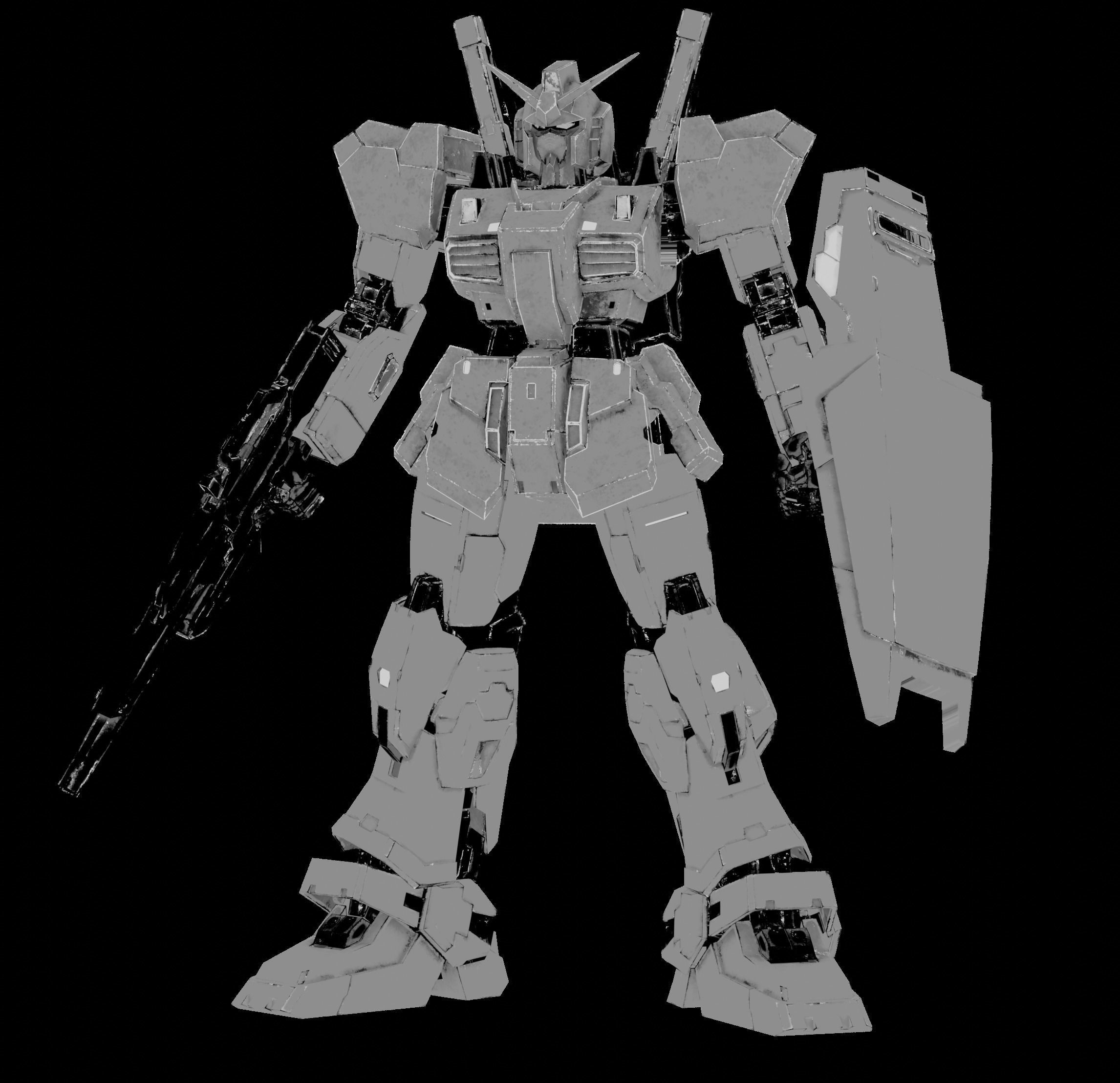 GUNDAM MK-II 3D Realistic Texture Rigged MAYA 3DS MAX Blender 3D model_7