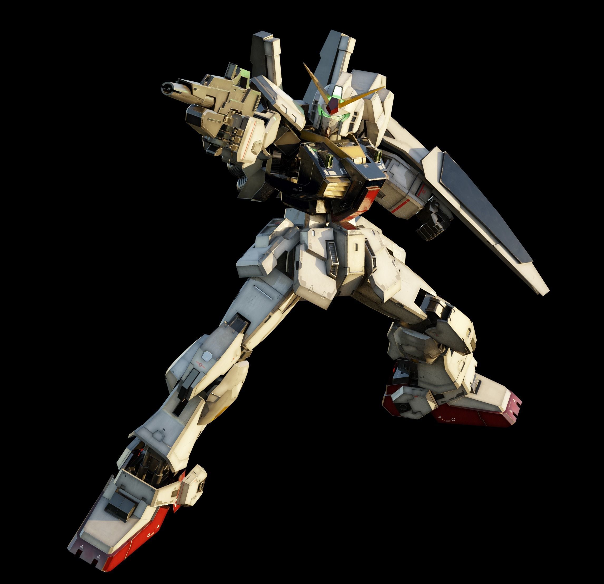 GUNDAM MK-II 3D Realistic Texture Rigged MAYA 3DS MAX Blender 3D model_8