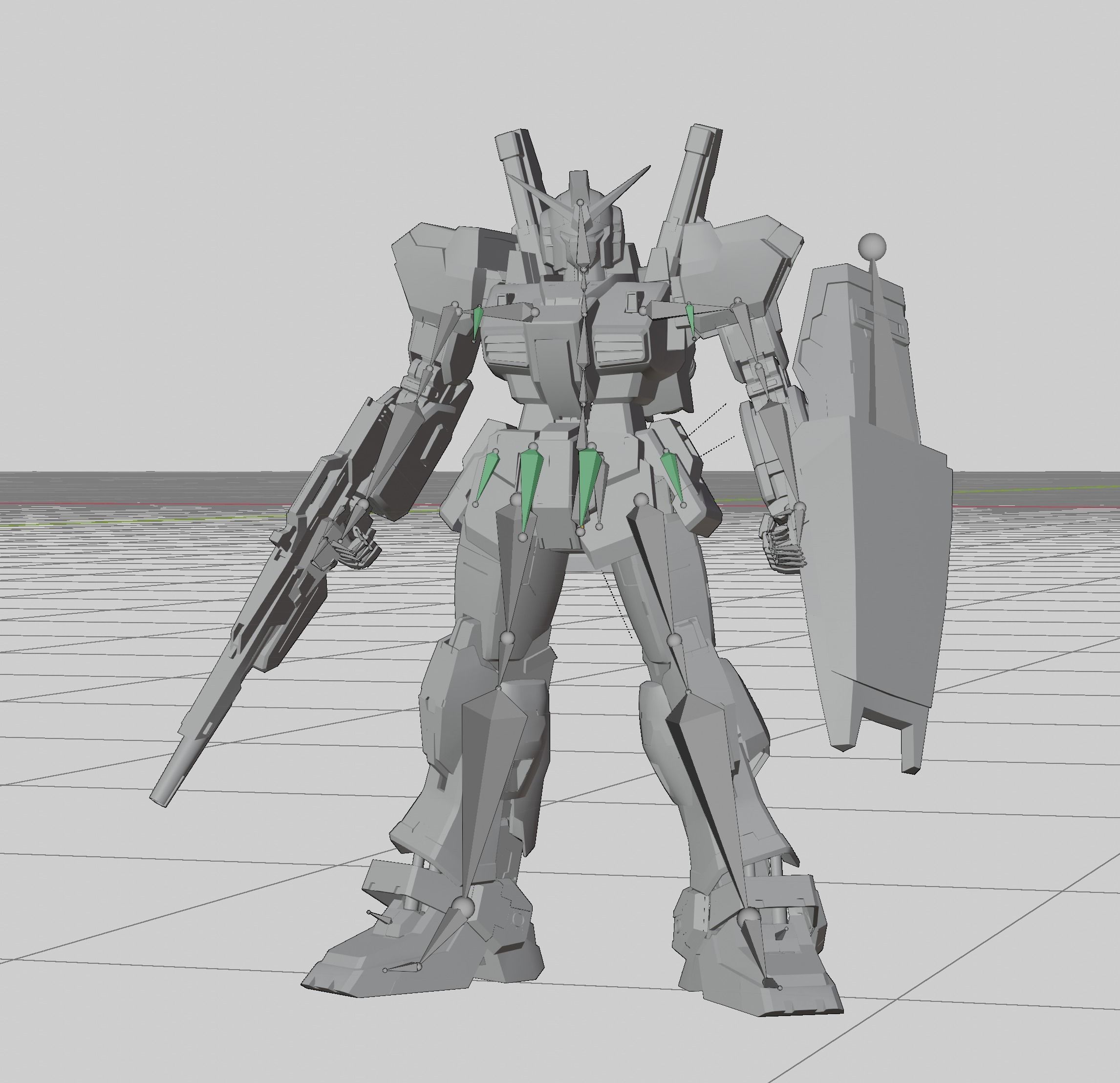 GUNDAM MK-II 3D Realistic Texture Rigged MAYA 3DS MAX Blender 3D model_6