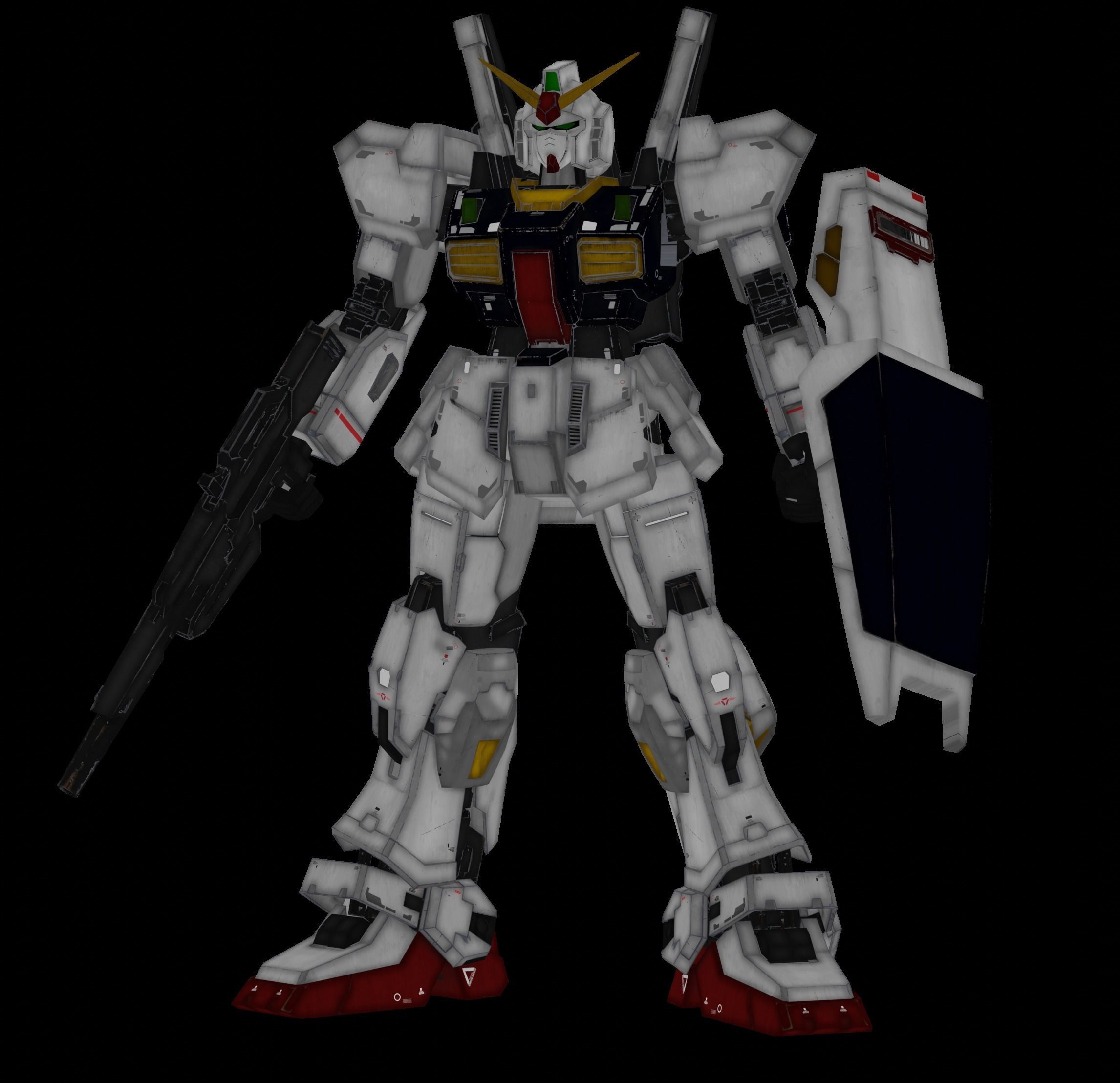 GUNDAM MK-II 3D Realistic Texture Rigged MAYA 3DS MAX Blender 3D model_15