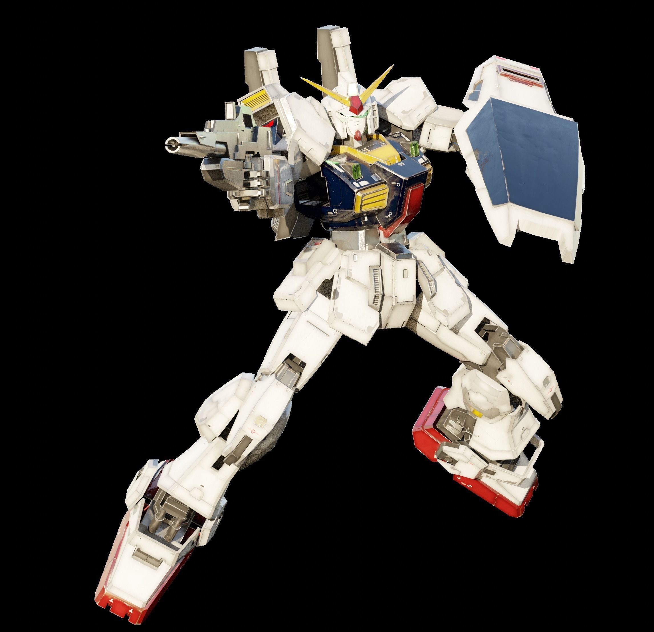 GUNDAM MK-II 3D Realistic Texture Rigged MAYA 3DS MAX Blender 3D model_13