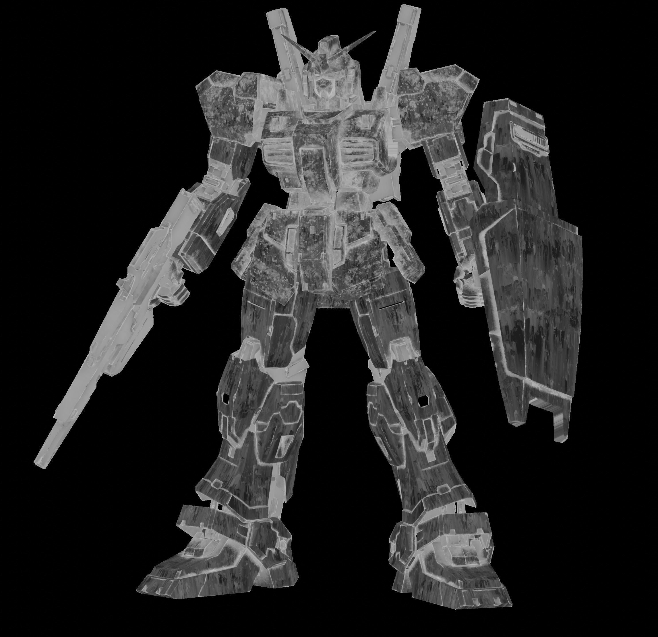GUNDAM MK-II 3D Realistic Texture Rigged MAYA 3DS MAX Blender 3D model_3
