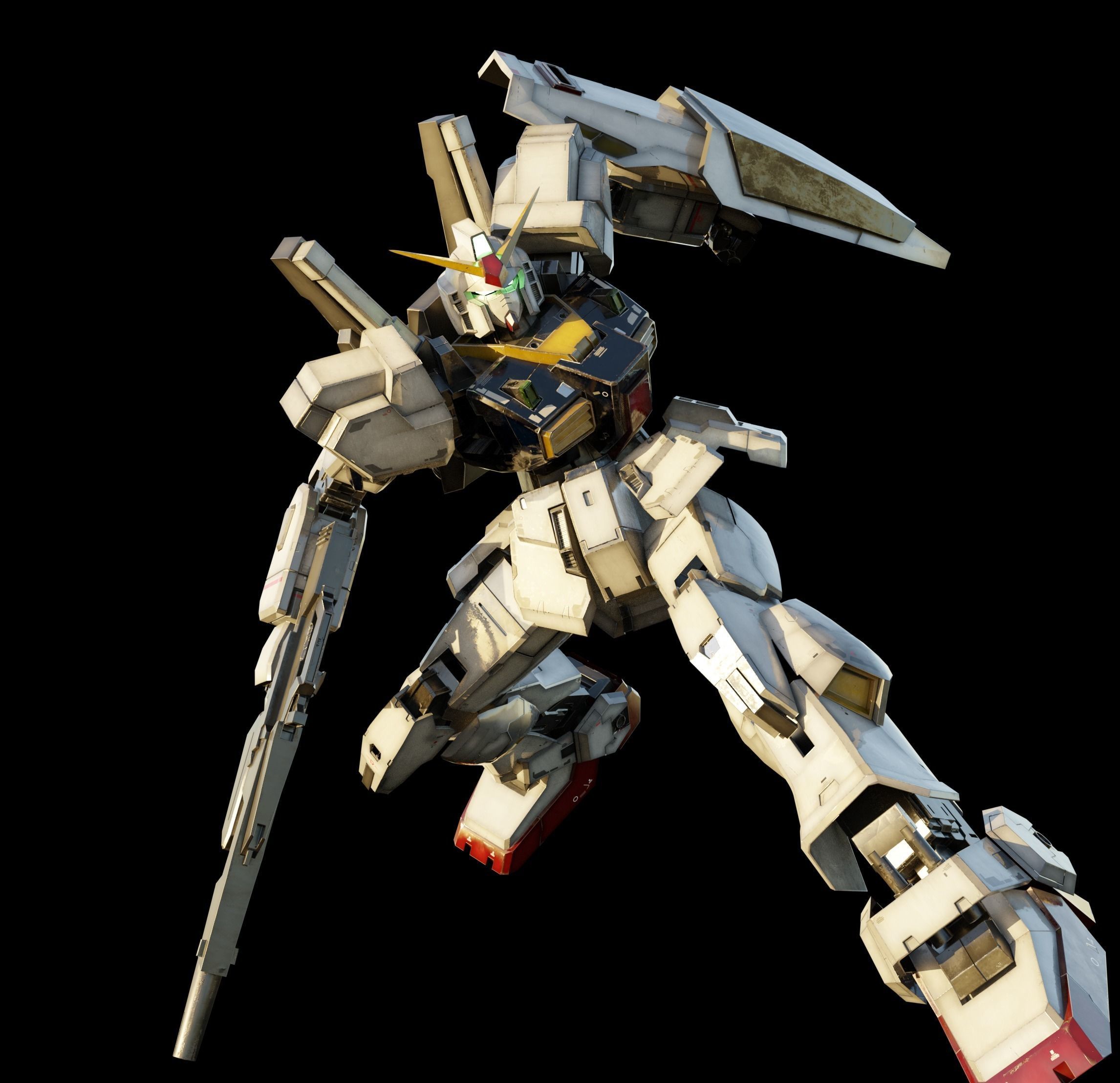 GUNDAM MK-II 3D Realistic Texture Rigged MAYA 3DS MAX Blender 3D model_10