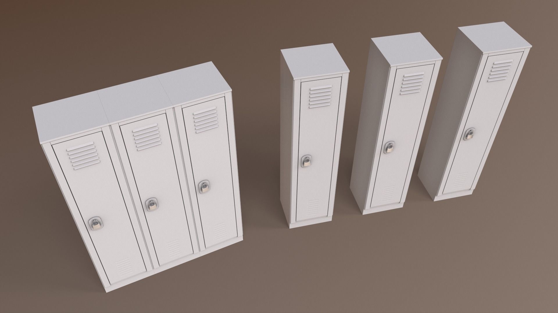 PBR School Gym Locker 01 - Pale Green Low-poly 3D model_26