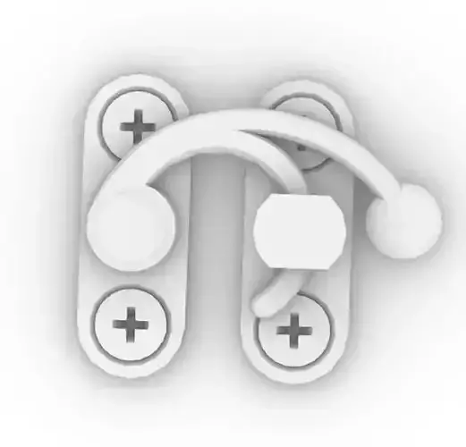 Hasp Latch Lock with Screw 3D model