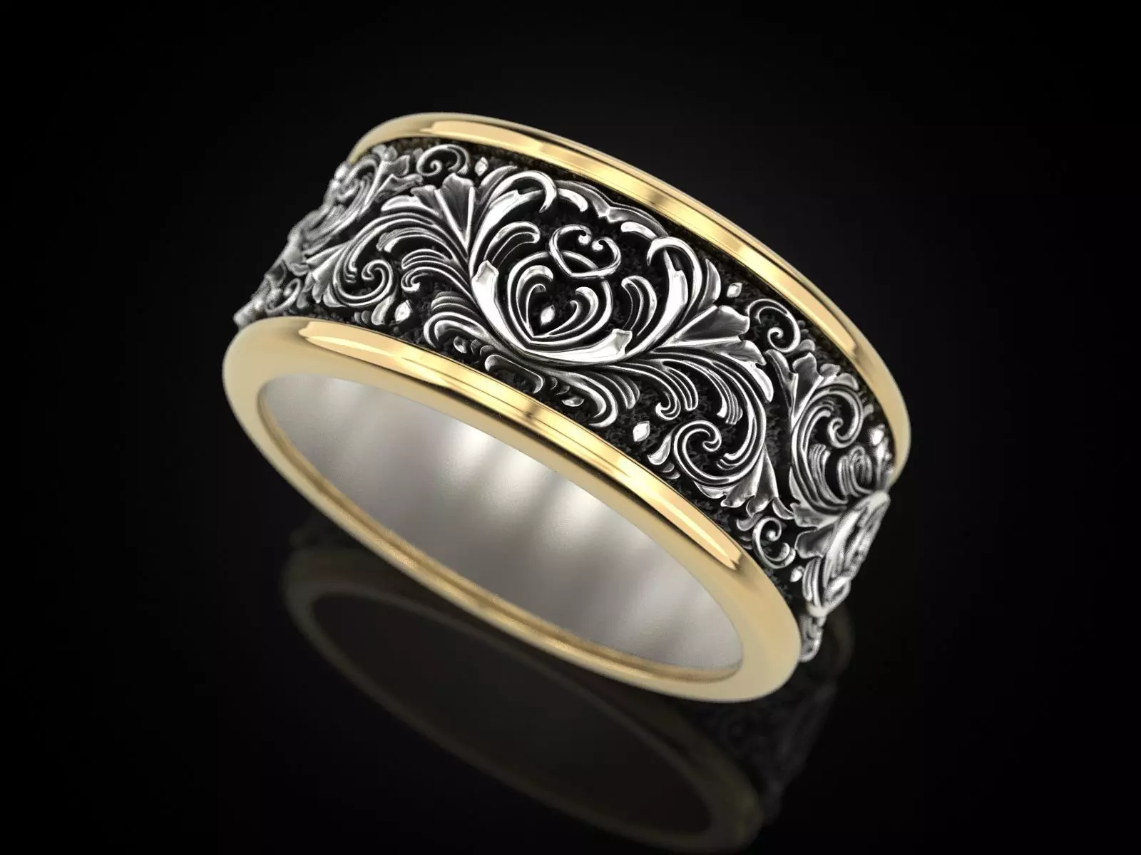 Wedding Ring pattern 3D print model_0