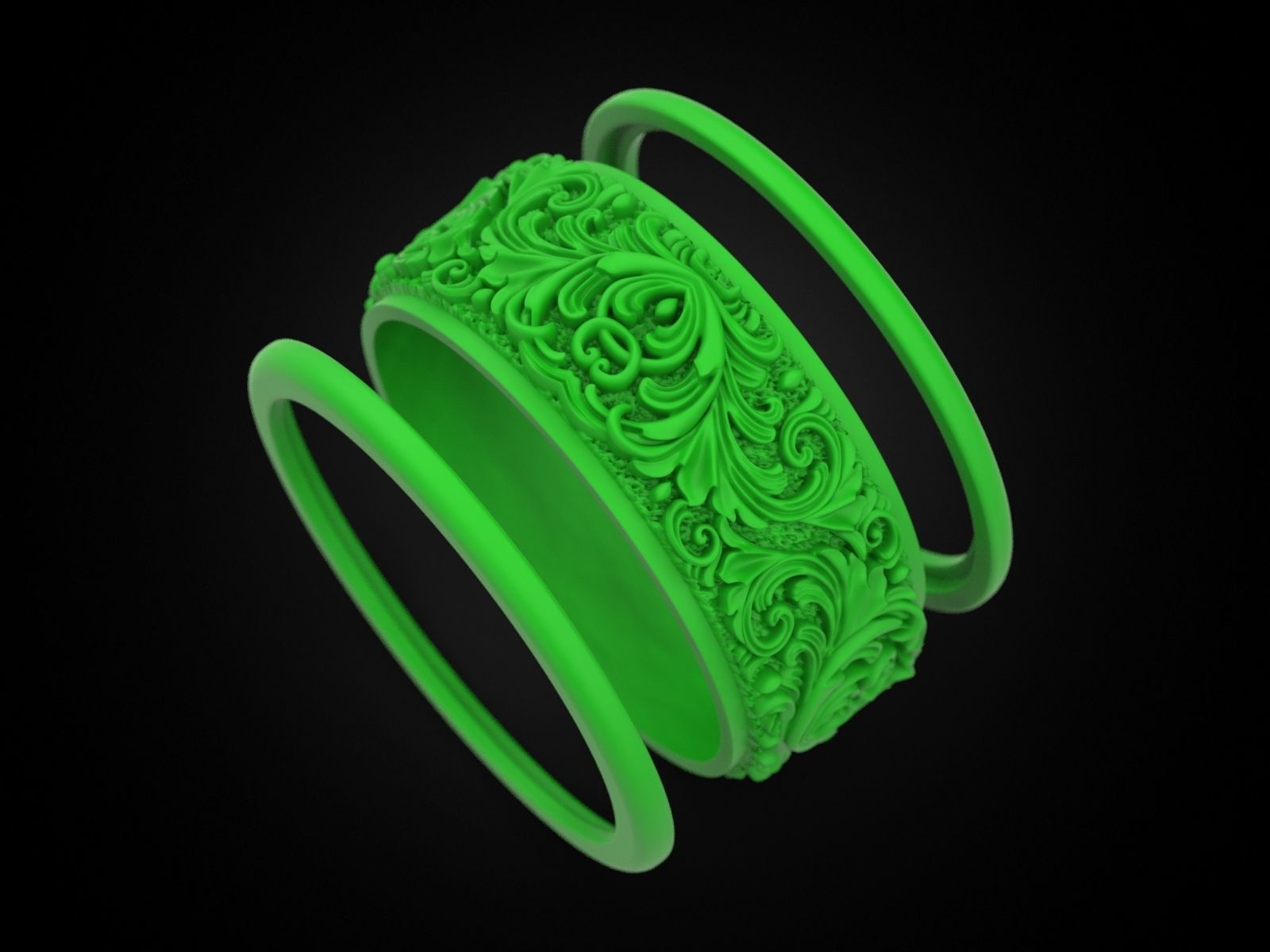 Wedding Ring pattern 3D print model_12