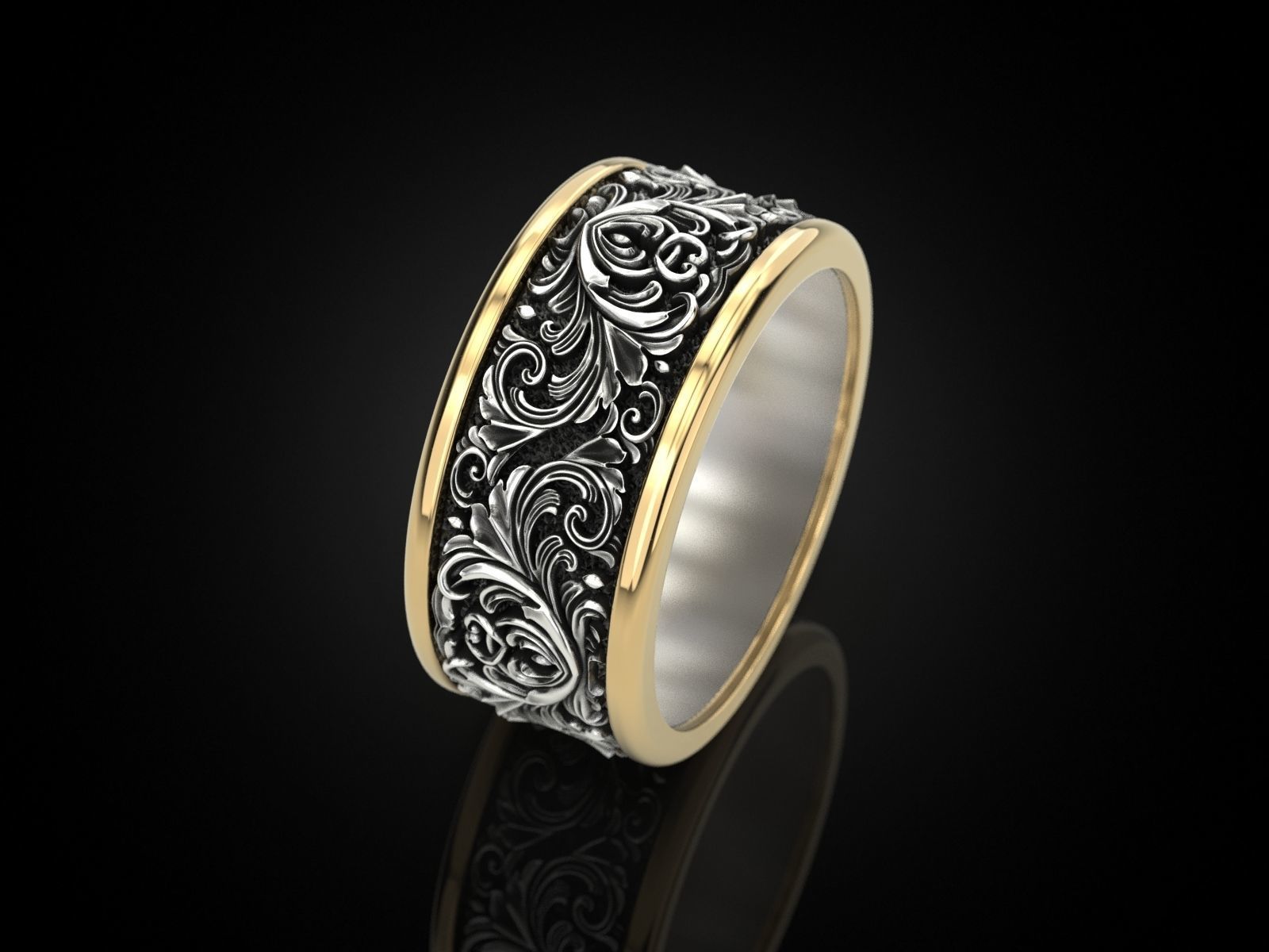Wedding Ring pattern 3D print model_3