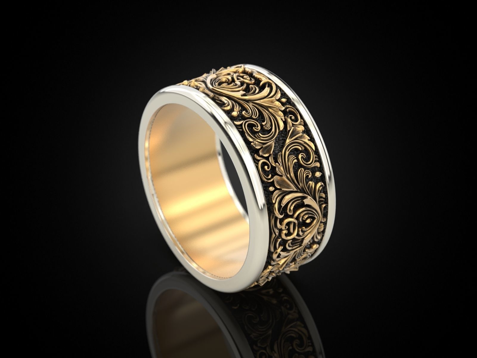 Wedding Ring pattern 3D print model_7