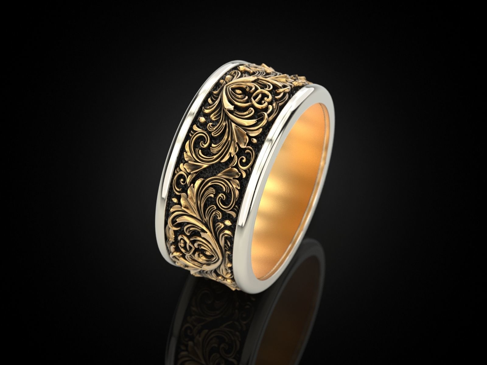 Wedding Ring pattern 3D print model_8