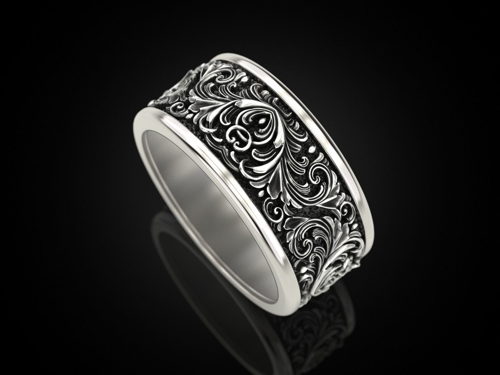Wedding Ring pattern 3D print model_11