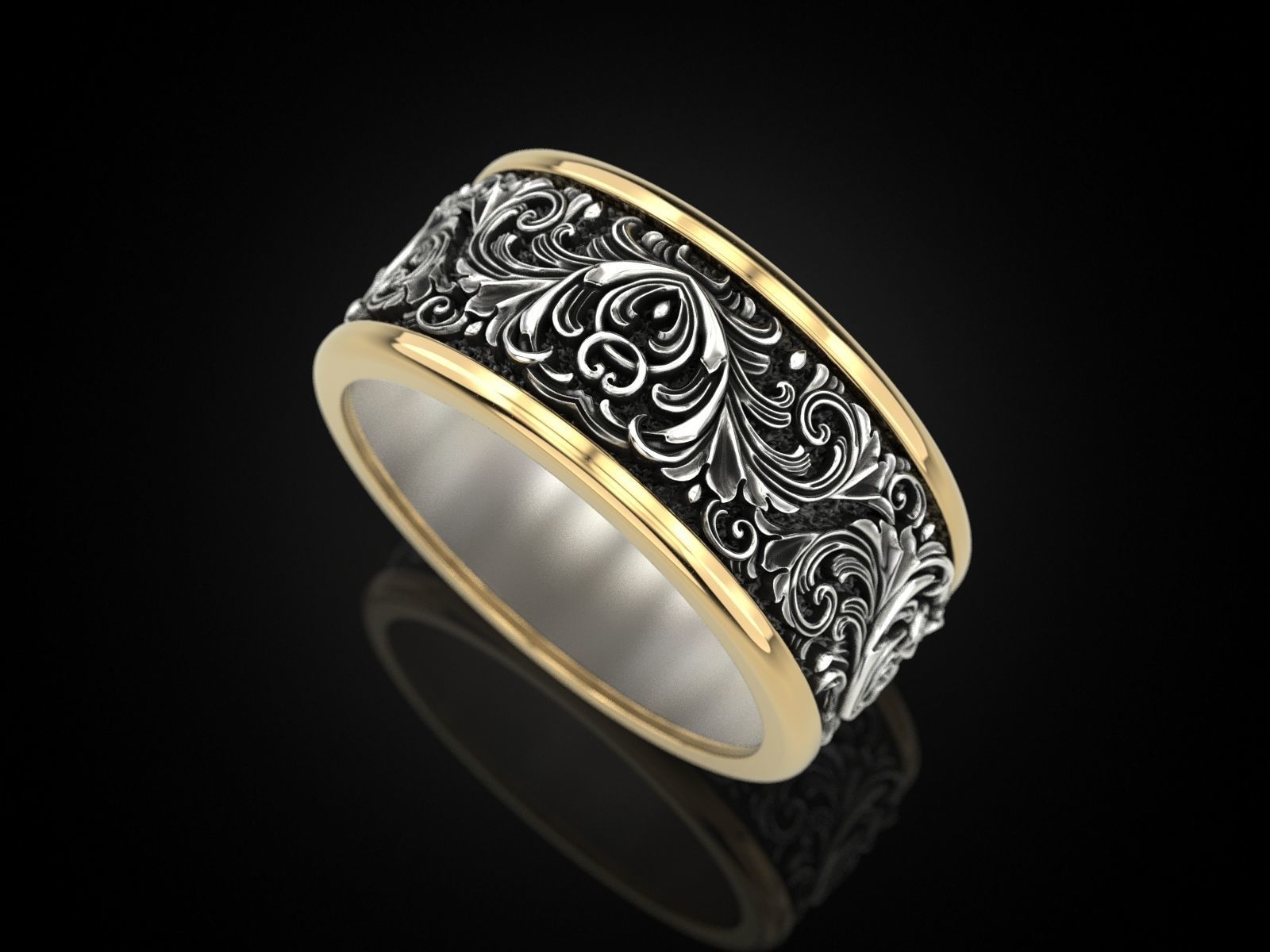 Wedding Ring pattern 3D print model_1