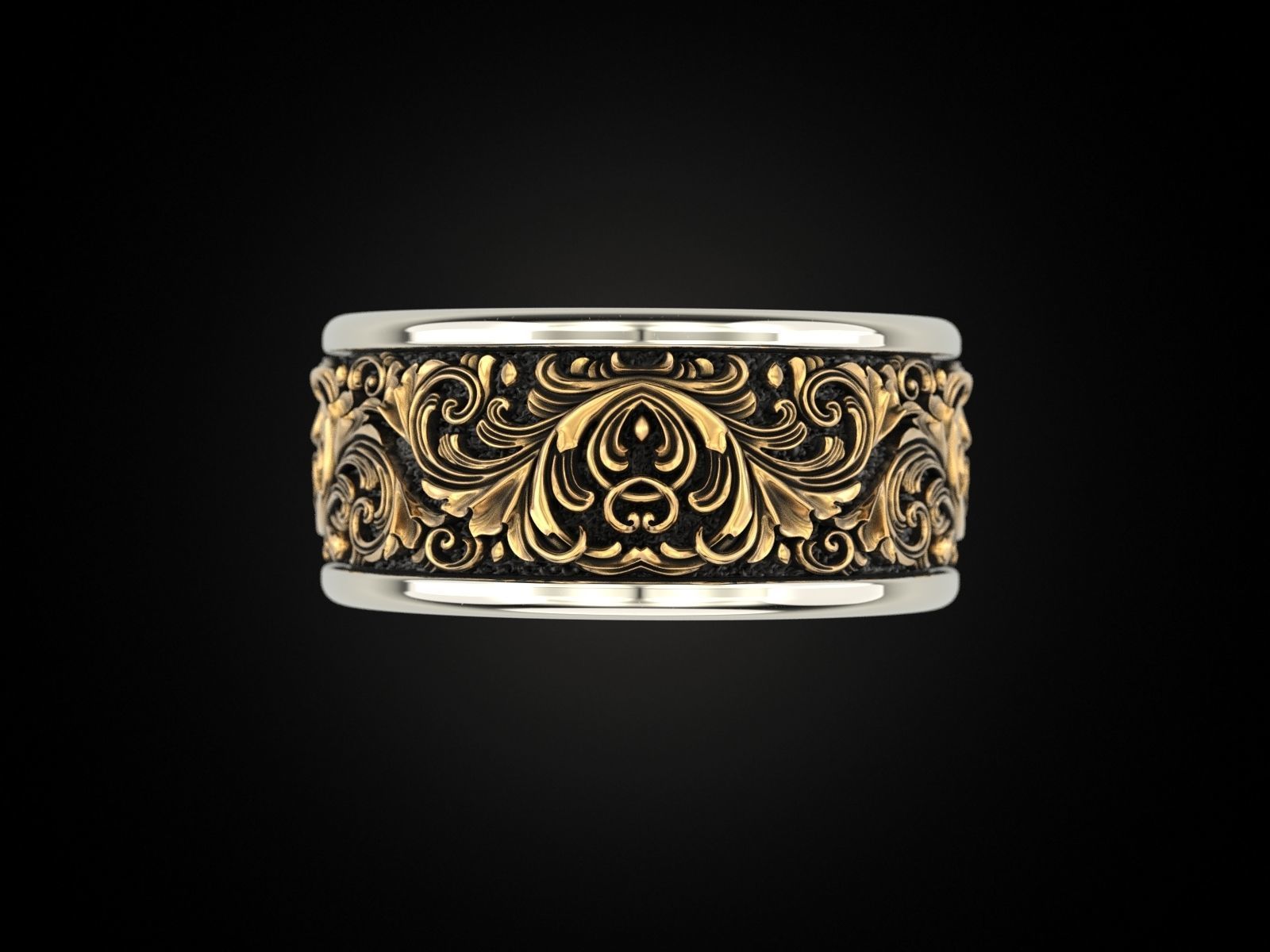 Wedding Ring pattern 3D print model_9