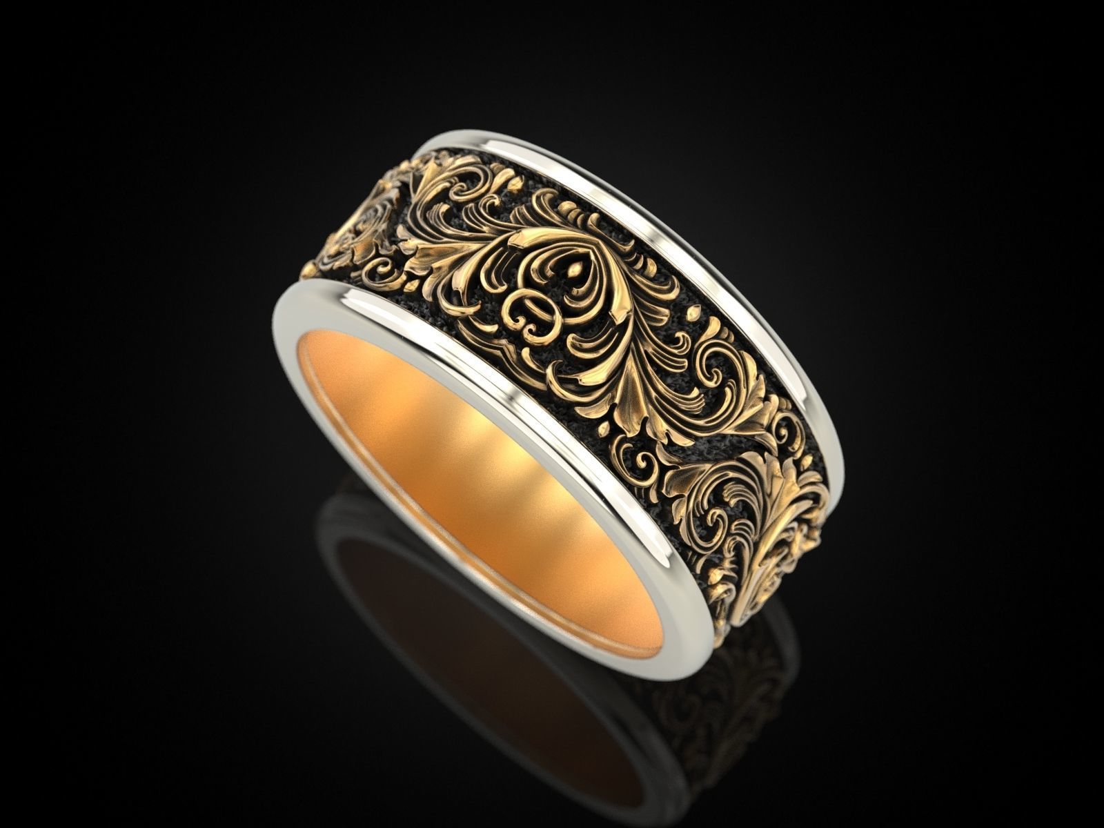 Wedding Ring pattern 3D print model_6