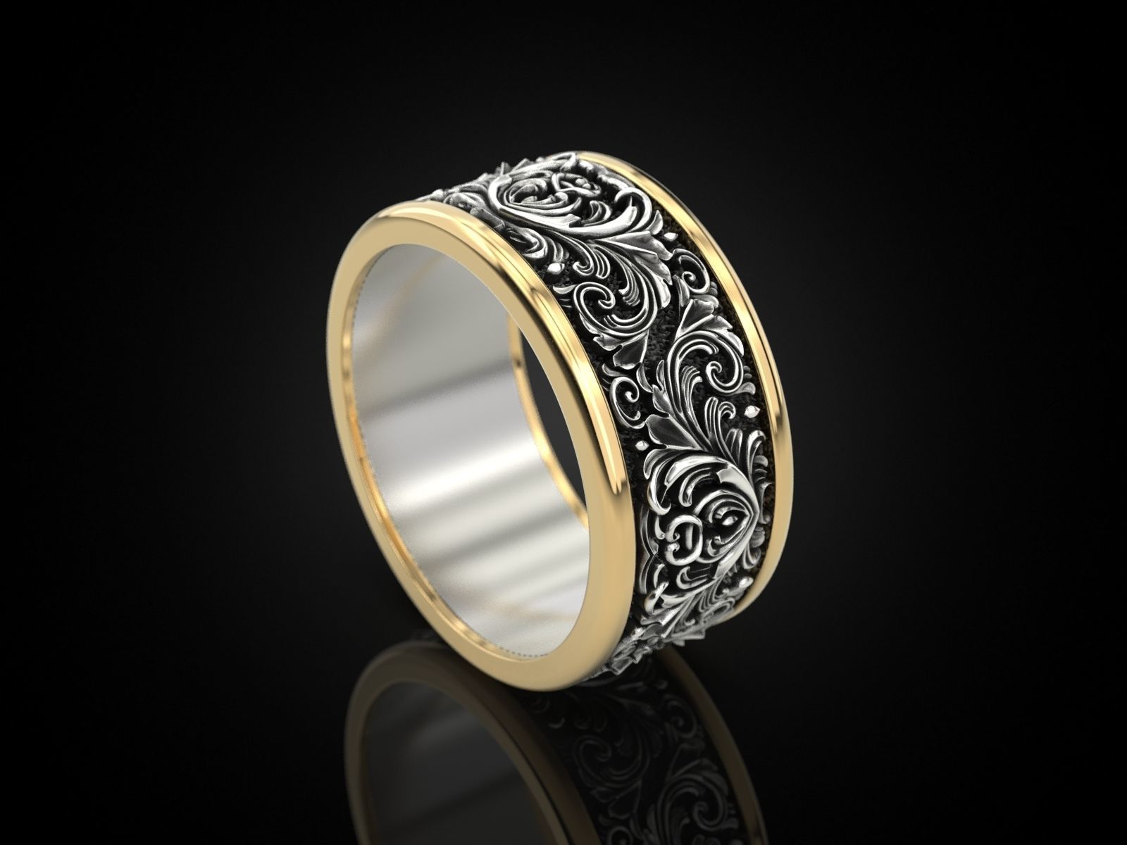 Wedding Ring pattern 3D print model_2