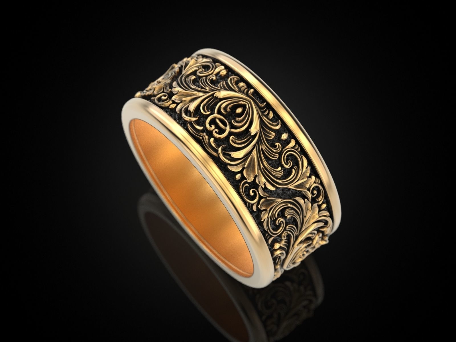 Wedding Ring pattern 3D print model_10
