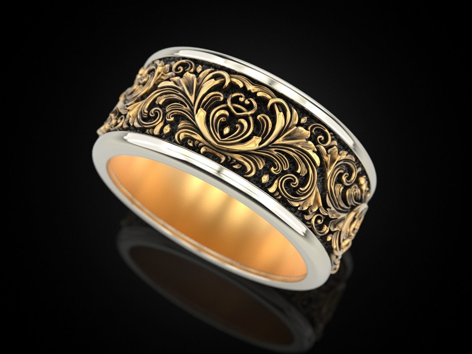 Wedding Ring pattern 3D print model_5