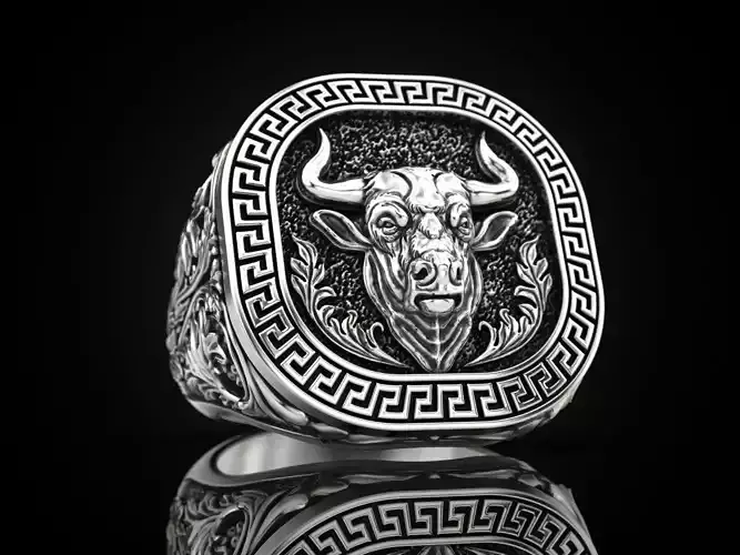 Bull ring Greek ornament 3D print model