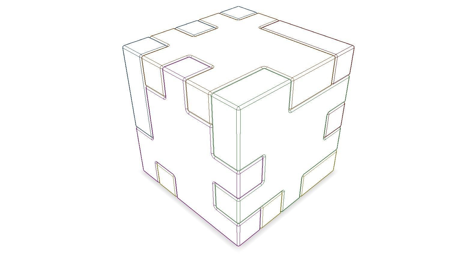 Plastic puzzle cube model 3D model_4