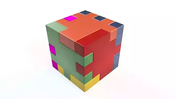 Plastic puzzle cube model