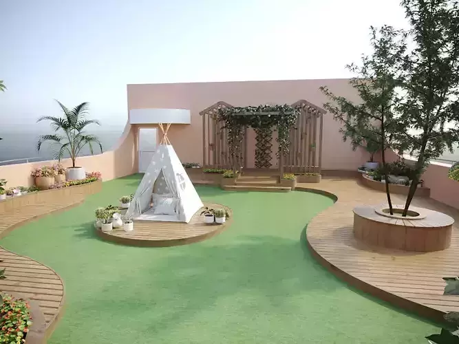 Layout of playing area of roof