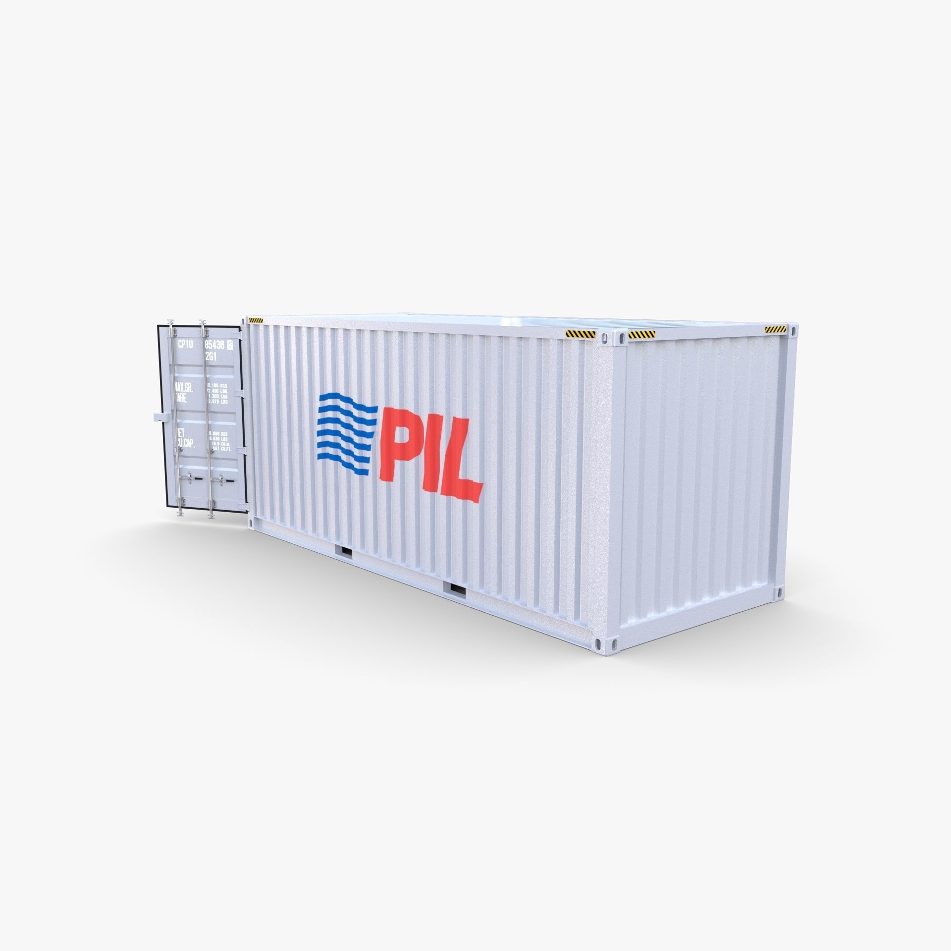 20ft Shipping Container PIL 3D model_8