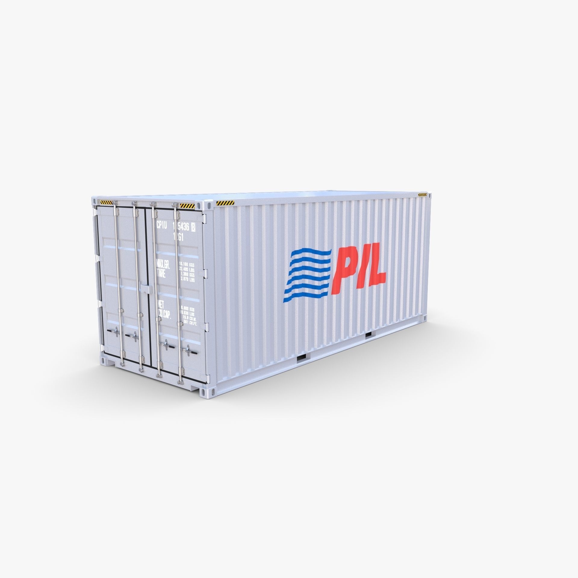 20ft Shipping Container PIL 3D model_2