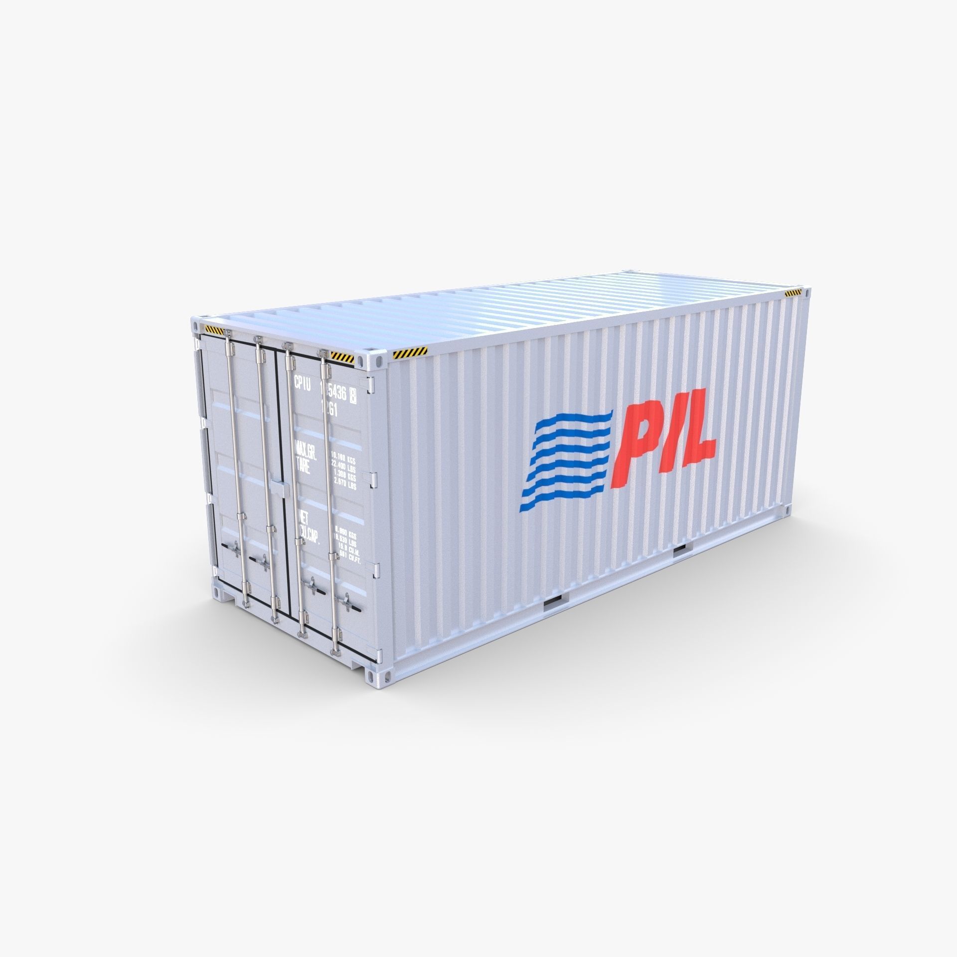 20ft Shipping Container PIL 3D model_5