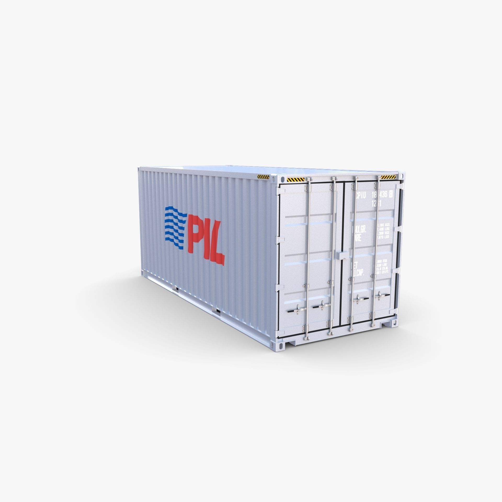 20ft Shipping Container PIL 3D model_4