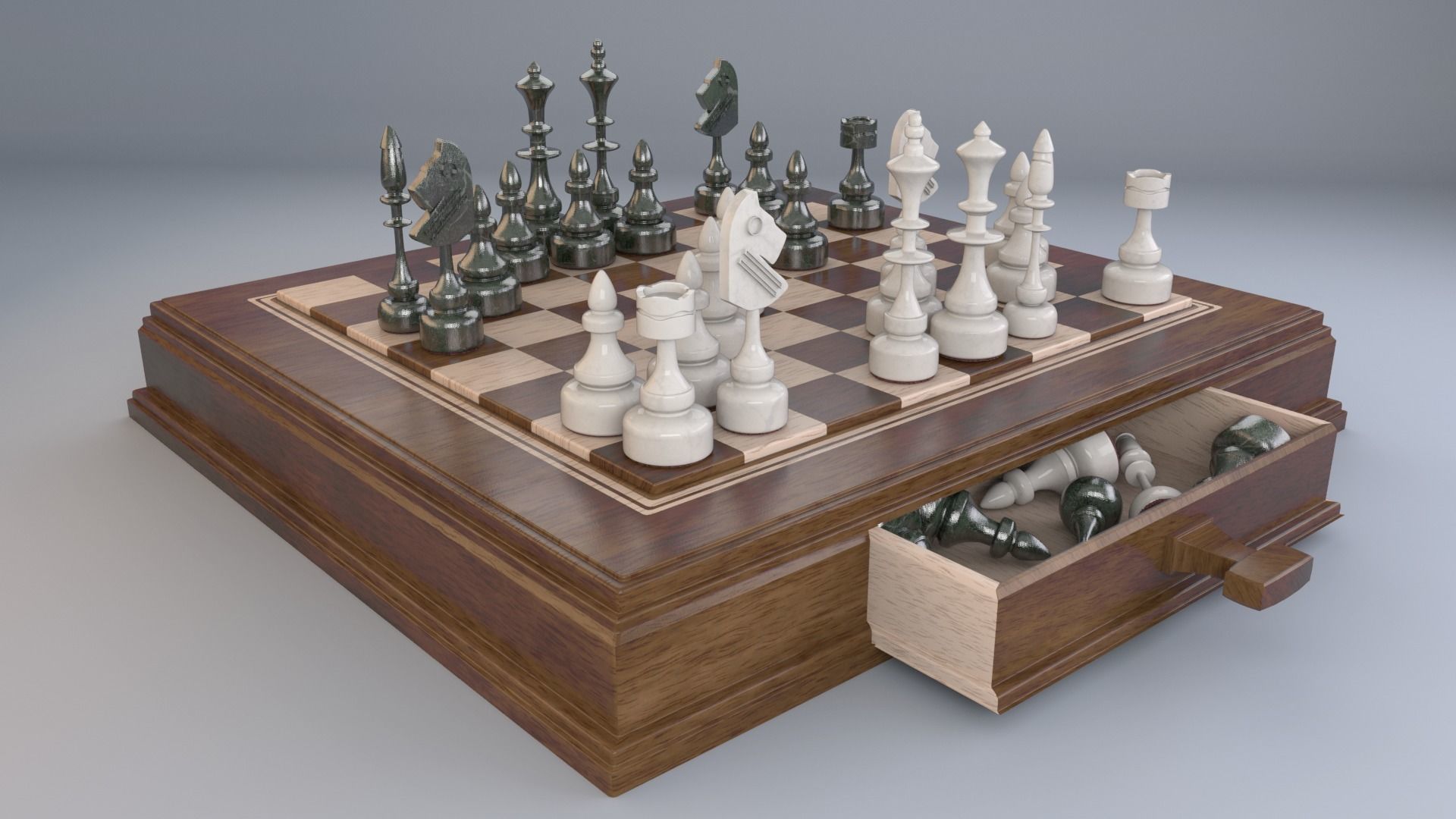 Chess Set 3D model_1