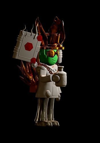 Mincraft lego bird in costume and holding book 3D print model