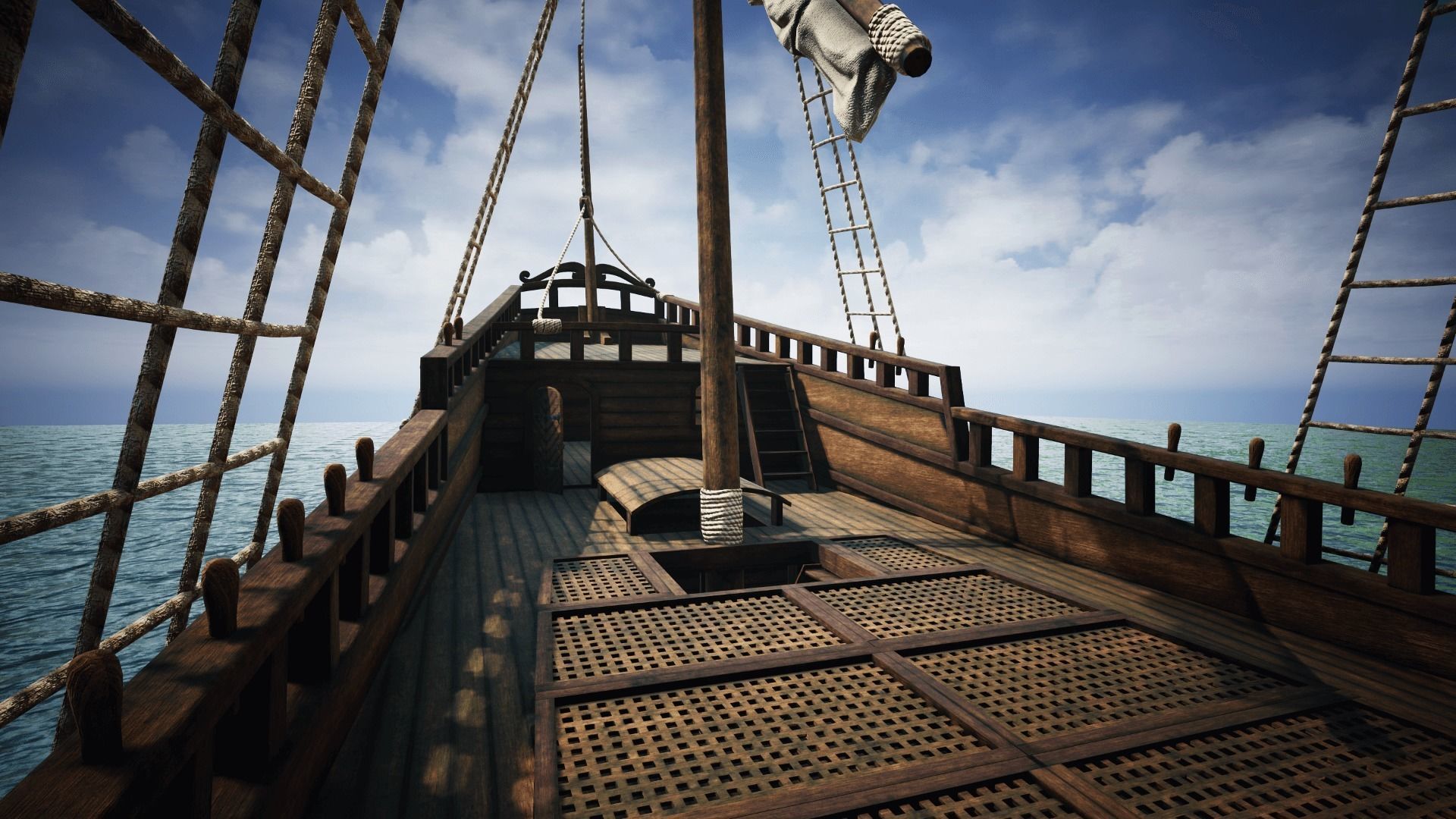 Roter Lowe Galleon Low-poly 3D model_7